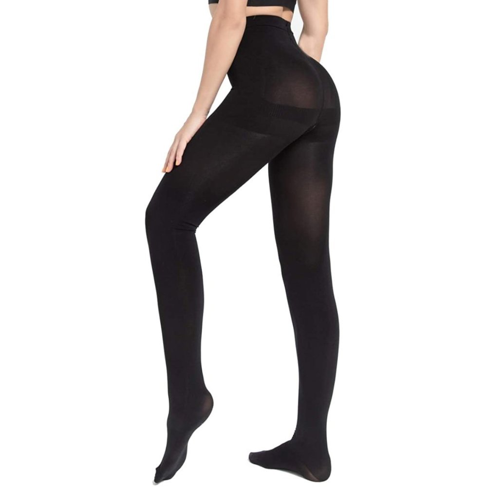 [2 Pairs] Black Pantyhose 130 Denier Tights, Large